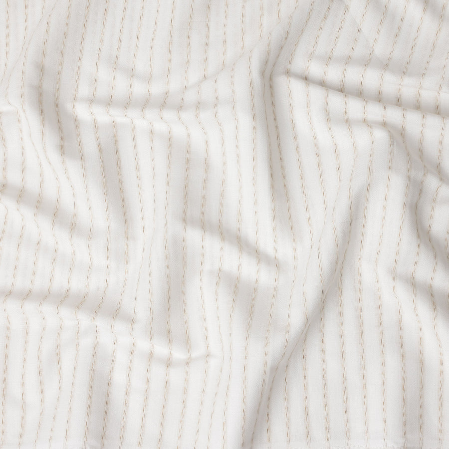 Ecru White Blended Linen Suiting Fabric 150cm