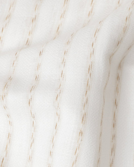 Ecru White Blended Linen Suiting Fabric 150cm