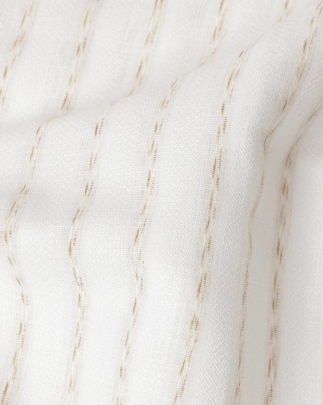 Ecru White Blended Linen Suiting Fabric 150cm