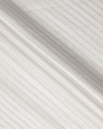Ecru White Blended Linen Suiting Fabric 150cm