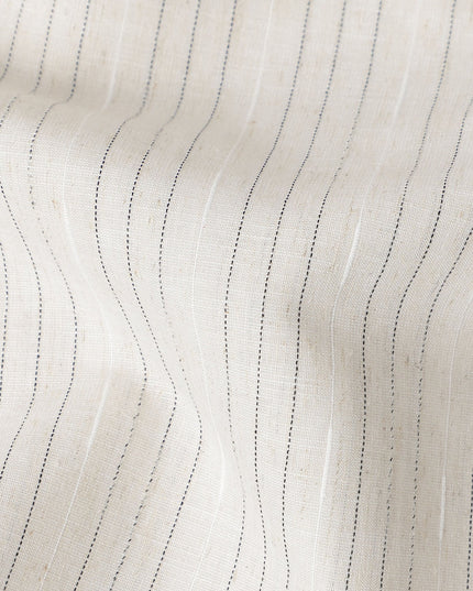 Pearl Ivory Blended Linen Suiting Fabric 150cm