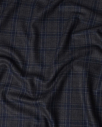 Midnight Navy Black Blended Italian Wool Jacketing Fabric 15