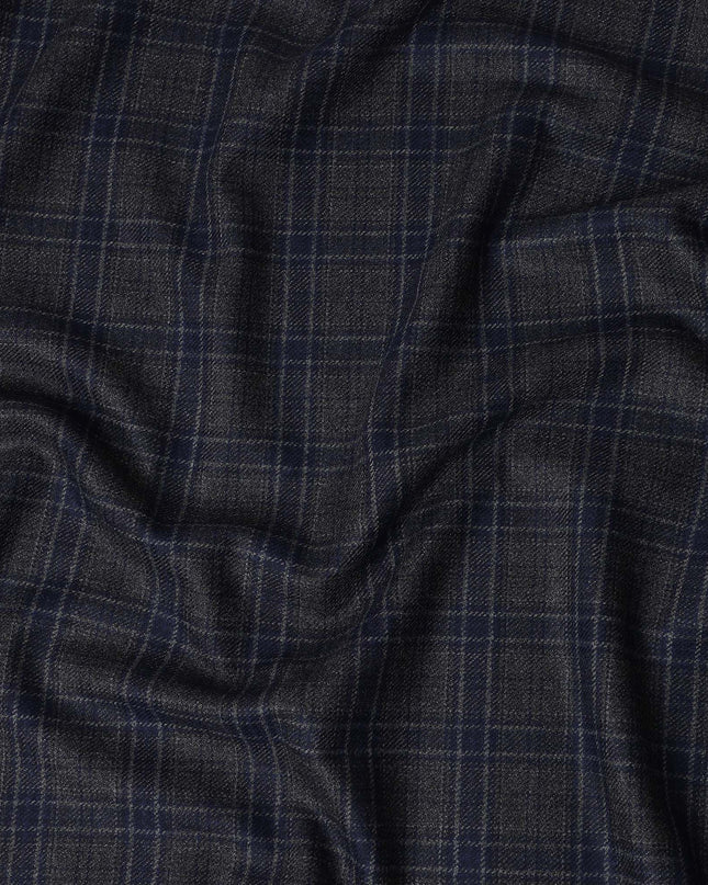 Midnight Navy Black Blended Italian Wool Jacketing Fabric 15