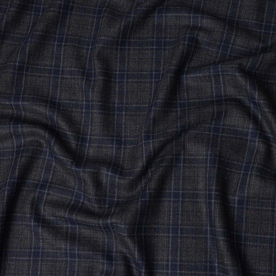 Midnight Navy Black Blended Italian Wool Jacketing Fabric 15