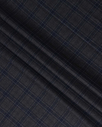 Midnight Navy Black Blended Italian Wool Jacketing Fabric 15