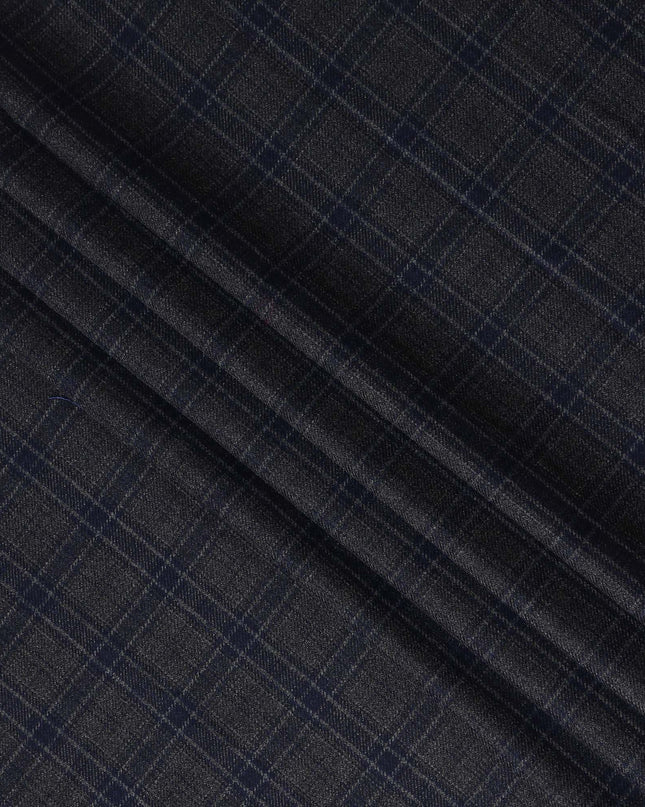 Midnight Navy Black Blended Italian Wool Jacketing Fabric 15