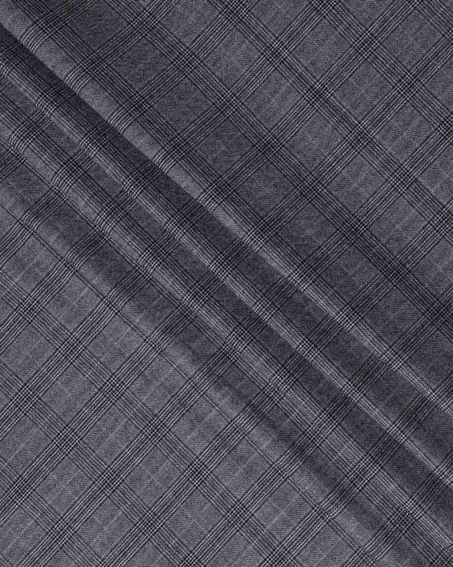 Charcoal Check Grey Blended English Wool & Silk Jacketing Sc