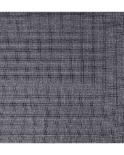 Charcoal Check Grey Blended English Wool & Silk Jacketing Sc