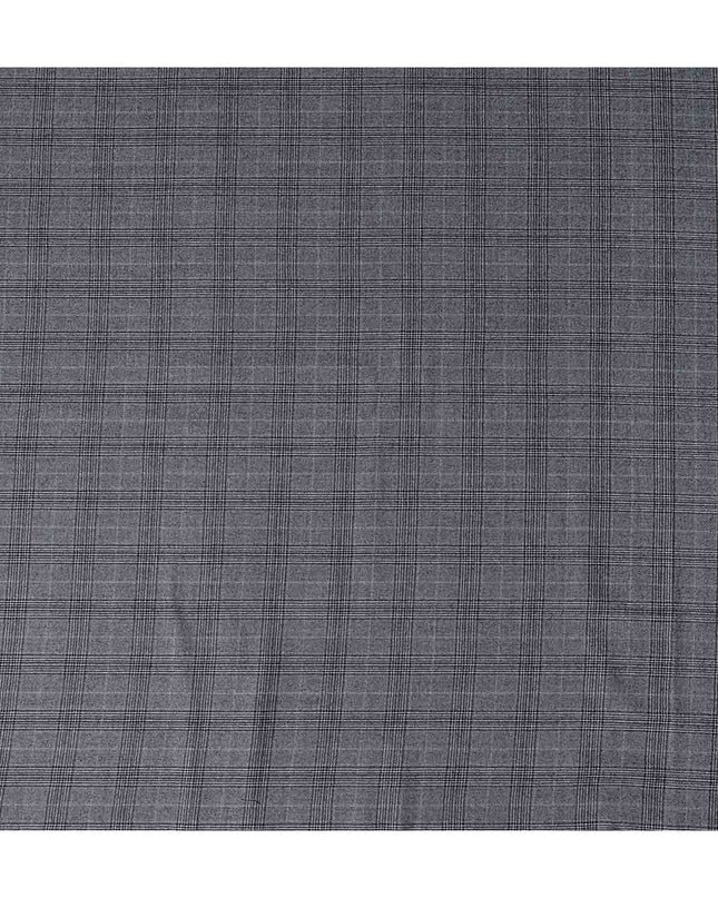Charcoal Check Grey Blended English Wool & Silk Jacketing Sc