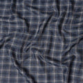 Navy Blue Windowpane Blended Italian Wool Jacketing Fabric 1