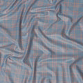 Dusty Blue Windowpane Blended English Wool & Silk Jacketing 