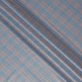 Dusty Blue Windowpane Blended English Wool & Silk Jacketing 