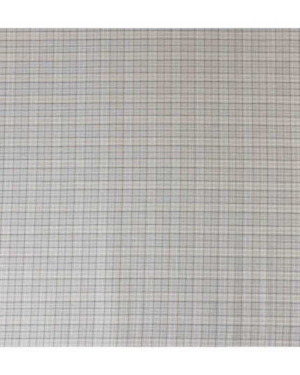 Oatmeal Grey Check Blended English Wool & Silk Jacketing Sca