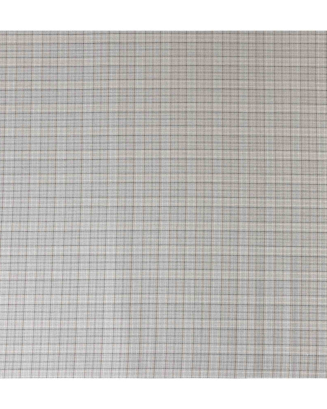 Oatmeal Grey Check Blended English Wool & Silk Jacketing Sca