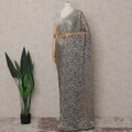 Pewter Grey French Chantilly Lace Saree 110cm