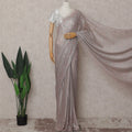 Dusty Rose Pink French Chantilly Lace Saree 110cm
