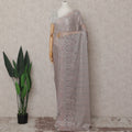 Dusty Rose Pink French Chantilly Lace Saree 110cm