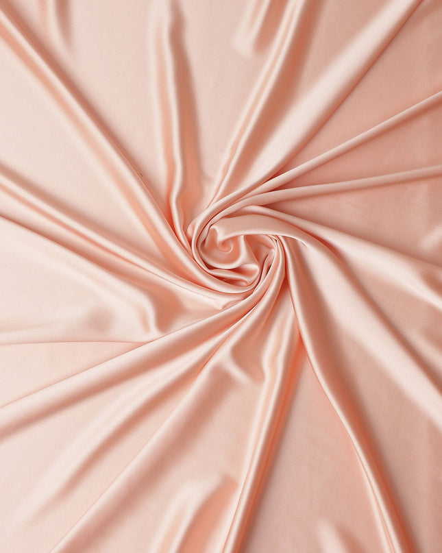 Peach Blush Plain Pure Synthetic Crepe Satin Fabric 140cm