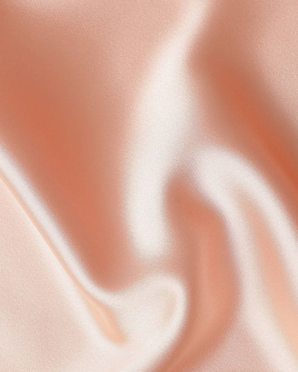 Peach Blush Plain Pure Synthetic Crepe Satin Fabric 140cm
