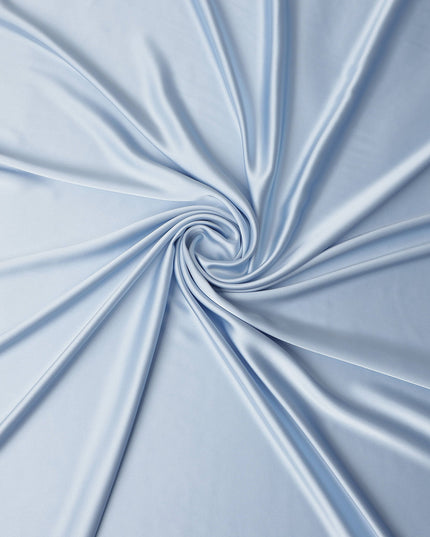 Baby Blue Plain Pure Synthetic Crepe Satin Fabric 140cm