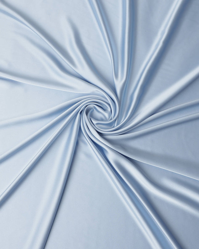 Baby Blue Plain Pure Synthetic Crepe Satin Fabric 140cm