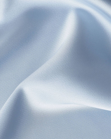 Baby Blue Plain Pure Synthetic Crepe Satin Fabric 140cm