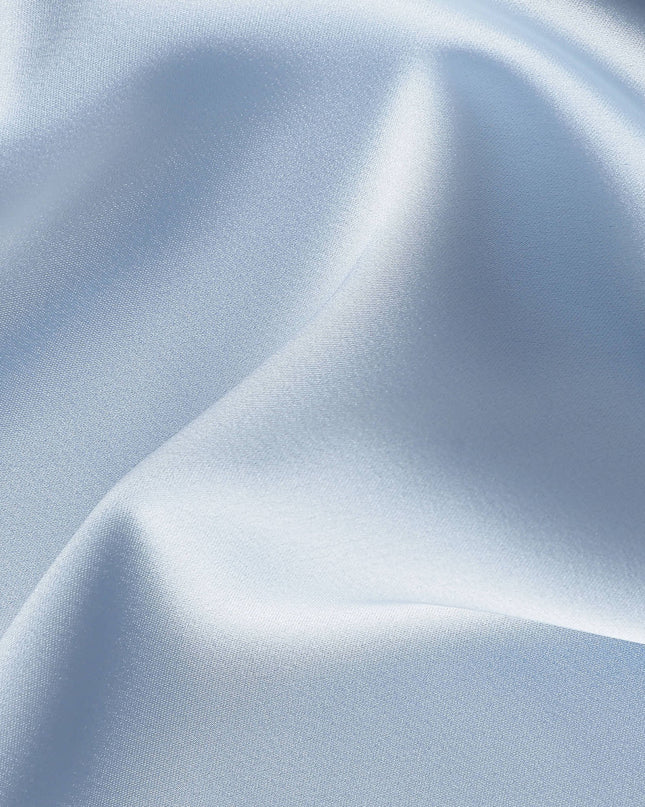 Baby Blue Plain Pure Synthetic Crepe Satin Fabric 140cm