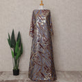 Slate Grey-Maroon Multicolor Dirac Fabric - D31655