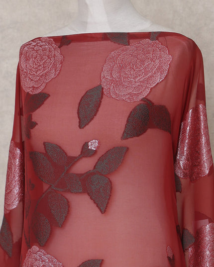 Deep Maroon Red Dirac Fabric - D31656