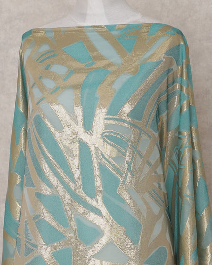 Aqua Teal Green Dirac Fabric - D31659