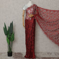 Scarlet Red French Chantilly Lace Saree