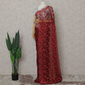 Scarlet Red French Chantilly Lace Saree
