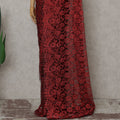 Scarlet Red French Chantilly Lace Saree