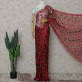 Ruby Red French Chantilly Lace Saree