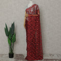 Ruby Red French Chantilly Lace Saree