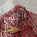 Ruby Red French Chantilly Lace Saree