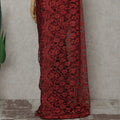 Ruby Red French Chantilly Lace Saree