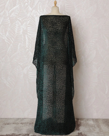 Elegant Teal green Velvet Dirac - Pure Silk Chiffon Elegance, 140cm Wide X 3.5 Mtrs Piece-D18922 Regal Fabrics