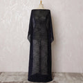 Midnight Blue Velvet Dirac Fabric - Luxe Silk Chiffon Dots, 140cm Wide X 3.5 Mtrs Piece-D18924 Regal Fabrics