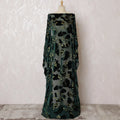 Emerald and Gold Floral Velvet Dirac - Exquisite Silk Chiffon, 140cm Width X 3.5 Mtrs Piece-D18925 Regal Fabrics