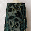 Emerald and Gold Floral Velvet Dirac - Exquisite Silk Chiffon, 140cm Width X 3.5 Mtrs Piece-D18925 Regal Fabrics