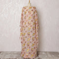 Peach Blush Silk Chiffon Dirac with Gilded Lurex Florals, 140cm Wide X 3.5 Mtrs piece-D18929 Regal Fabrics
