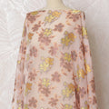 Peach Blush Silk Chiffon Dirac with Gilded Lurex Florals, 140cm Wide X 3.5 Mtrs piece-D18929 Regal Fabrics