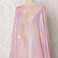 Soft Pink Silk Chiffon Dirac with Golden Lurex Accents, 140cm Wide X 3.5 Mtrs piece-D18930 Regal Fabrics