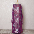 Regal Magenta Silk Chiffon Dirac with Iridescent Lurex Florals, 140cm Wide X 3.5 Mtrs piece-D18935