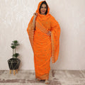 Vibrant Orange Traditional Sudanese Cotton Voile Embroidery Thobe Fabric, 4.5 Meters, 140 cm Width-D20376 Regal Fabrics