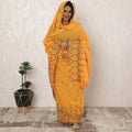 Golden Peach Traditional Sudanese Premium Swiss Cotton Voile Embroidery Thobe Fabric, 4.5 Meters, 140 cm Width-D20380 Regal Fabrics