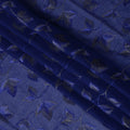 Royal Blue Swiss Cotton Voile Sudanese Thobe Fabric with Embroidered Leaf Pattern, 4.5 MetersX140 Cms-D21374