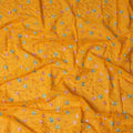 Yellow Swiss Cotton Voile Sudanese Thobe Fabric with Multicolor Floral Embroidery, 4.5 MetersX140 Cms-D21378 Regal Fabrics