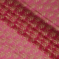 Pink Swiss Cotton Voile Sudanese Thobe Fabric with Gold Leaf Embroidery, 4.5 MetersX140 Cms-D21384 Regal Fabrics